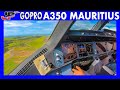 AIRBUS A350XWB landing at Mauritius Airport | Flight Deck GoPro View