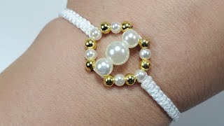 картинка: ШЕСТИУГОЛЬНЫЙ БРАСЛЕТ С ЖЕМЧУГОМ И БУСИНАМИ 💎✨ ЛЕГКО И КРАСИВО ❤️ | УРООК