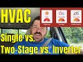 HVAC single-stage vs two-stage vs variable compressor. Heat pumps and Air Conditioners video