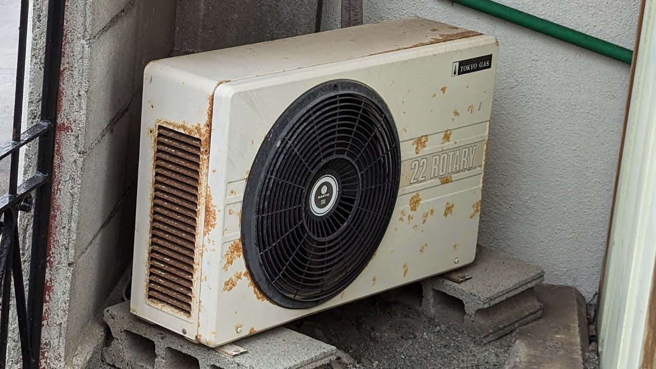 東京ガス 22 ROTARY（OEM 東京三洋電機） エアコン室外機 TSE - YouTube