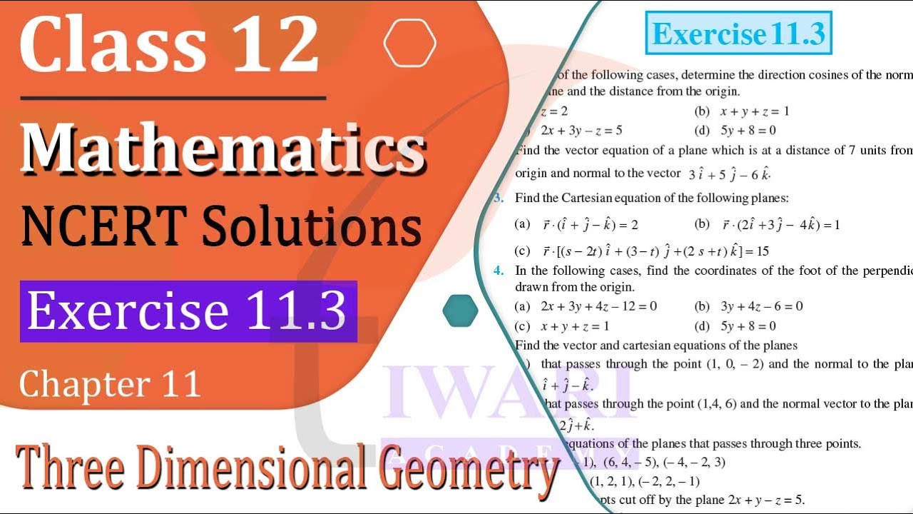 NCERT Solutions for Class 12 Maths Chapter 11 Exercise 11.3 - YouTube