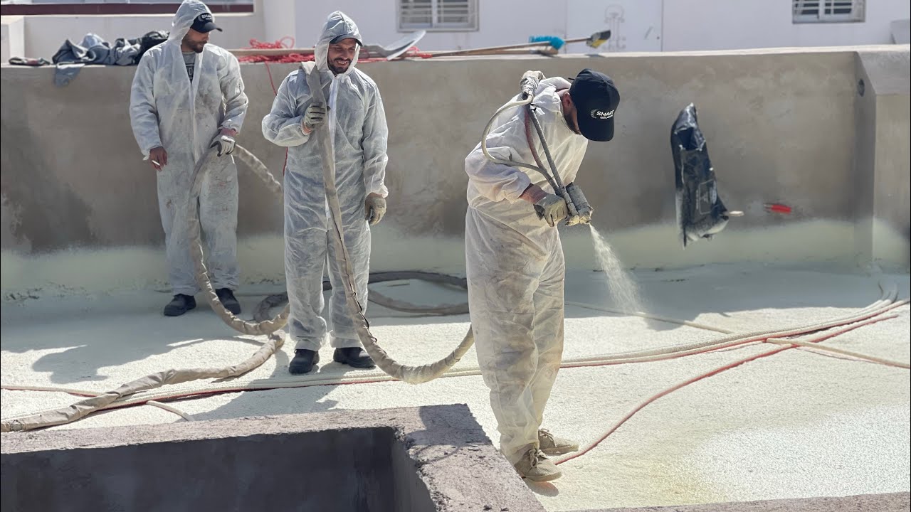 Isolation du sol en mousse polyuréthane projetée, isolation terrasse Maroc