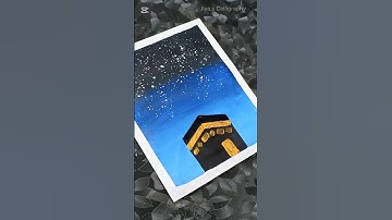 Super easy Kaaba sharif painting on dreamy aurora 🕋 paint with me ✨#shorts #kaaba #makkah #art #fyp