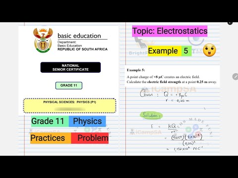 Electrostatics Grade 11: How to Calculate Electric Field Strength | Example 5 I CampSA