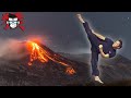 Marcus singe contre le mont etna  vlog du plus grand volcan deurope sur letna