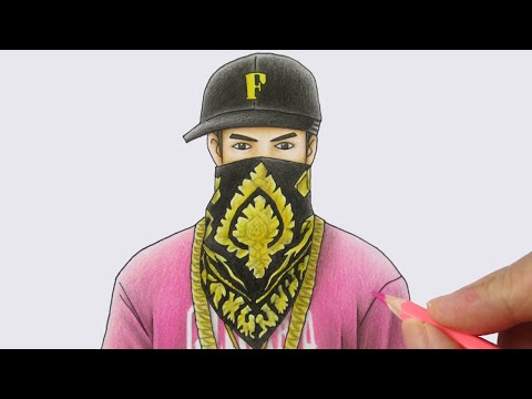 วาดรูปฟีฟาย หมวก F ผ้าปิดปาก ลายกนก และ เสื้อคาโมสเต็ปอัพ จากเกม Free Fire