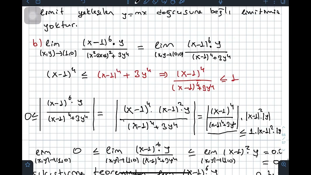 Analiz 3 (III)- Çok Değişkenli Fonksiyonlarda Limit  Soru Çözüm