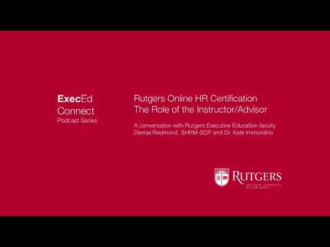 Podcast - Role of the Advisor Instructor in Rutgers HR Online Certificate Programs Podcast - Role of the Advisor Instructor in Rutgers HR Online Certificate Programs