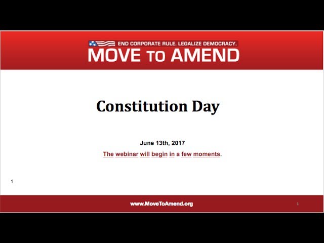 Constitution Day Interactive Training - Move to Amend