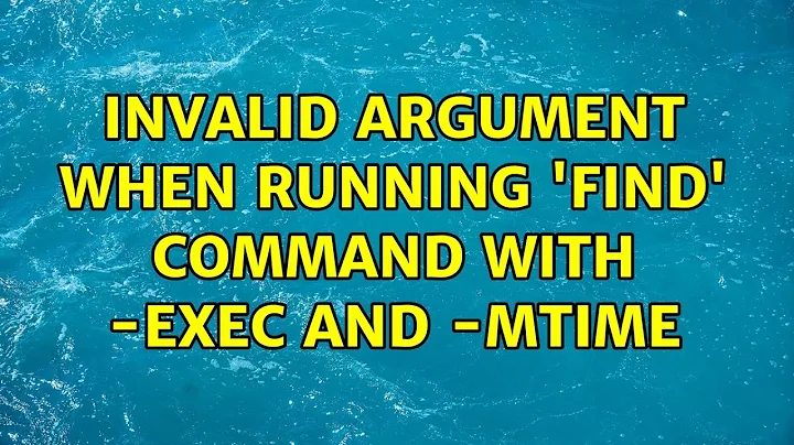 Invalid argument when running 'find' command with -exec and -mtime (2 Solutions!!)