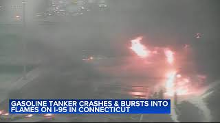 Large tanker catches fire in CT, causes massive traffic delays on I95