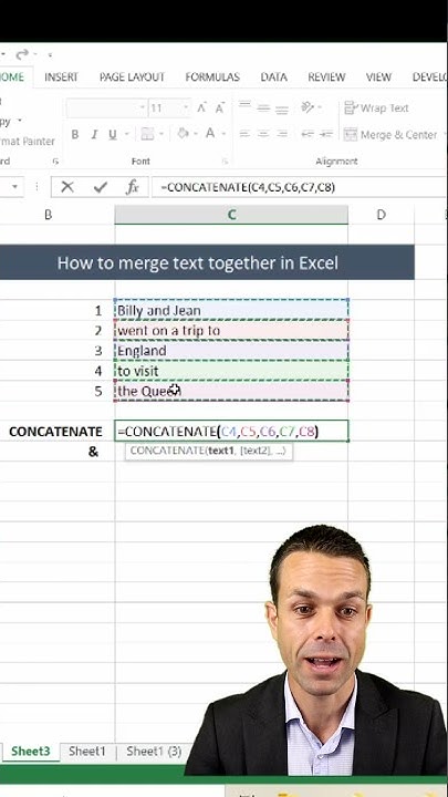 How to Merge Text Together in Excel (2 Ways!) #Shorts - YouTube