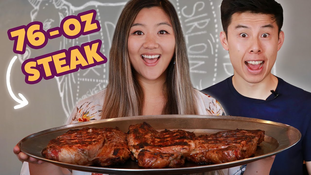 I Challenged My Friend To Finish A 76-Ounce Steak • Giant Food Time