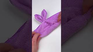Towel Bunny MAGIC! 🐰 Learn This EASY Trick! ✨ #towelart #origami #shorts
