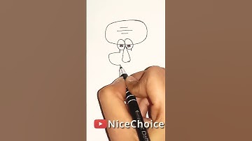 How to draw a cartoon drawing of Squidward in 10 seconds from spongebob squarepants for beginners