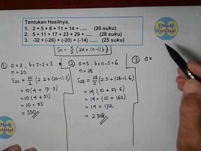 Jumlah n suku pertama deret aritmatika