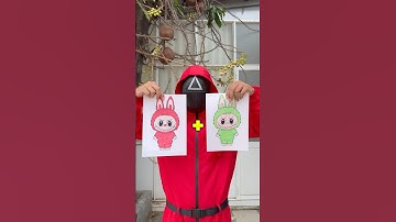 Coloring the mysterious Labubu 🤔 #shorts #labubu #squidgame