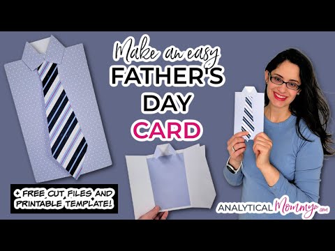 diy father s day greeting card ideas easy shirt and tie card made with free svg and pdf youtube