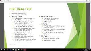 Big Data | Hive Tutorial | Hive Data Type | Hortonworks | Cloudera |Hive Data Type Size