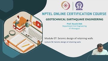 Seismic design of retaining walls (Part I) #CH23SP# swayamprabha