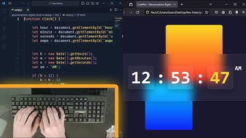 Creating Glassmorphism: Modern Digital Clock UI Design with HTML, CSS, and JavaScript