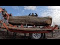 Woodmizer lt40 wide milling a white oak log with stunning grain