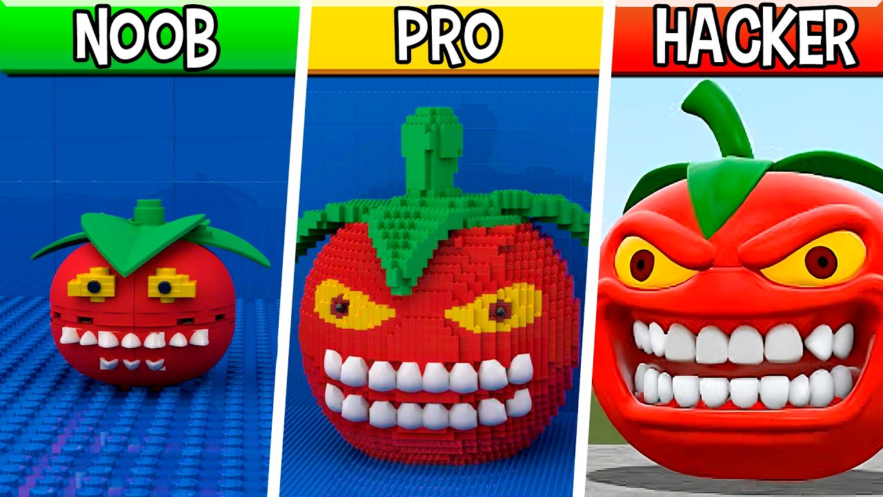 LEGO Psycho Tomato : Noob, Pro, HACKER! / (HUNGRY SNAKE)