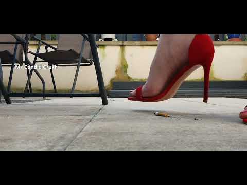 ASMR quick cig crush in my red heels