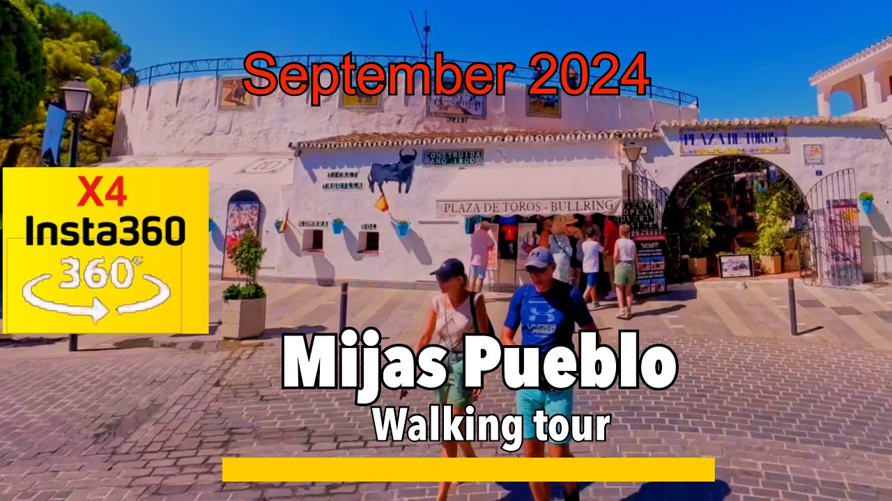 Mijas Pueblo🇪🇸virtual village tour  immersive 360 video so pan to the left and right. Miss nothing