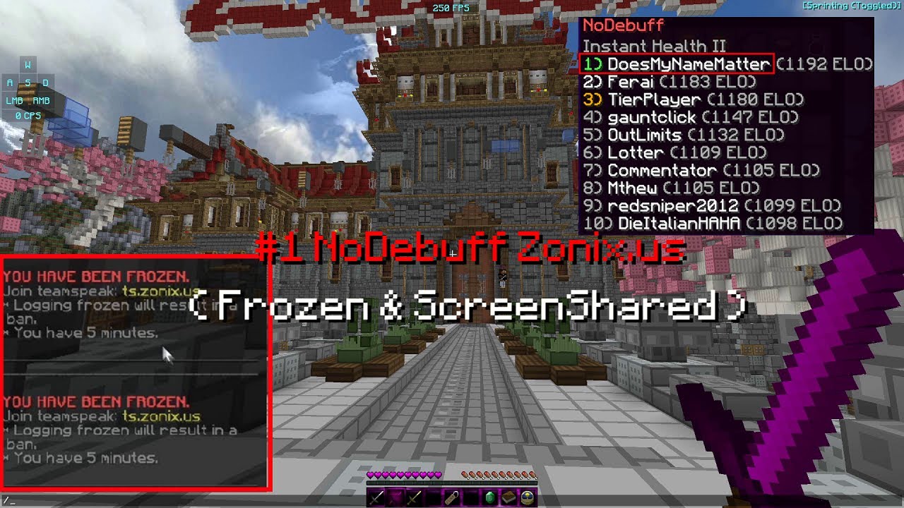 #1 NoDebuff Zonix.us ft. PandaTye, DiversityPvP, etc. [Frozen & ScreenShared]
