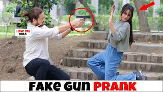 Fake G-U-N Proposing Prank On Cute Girl Part 19 Epic Reactions