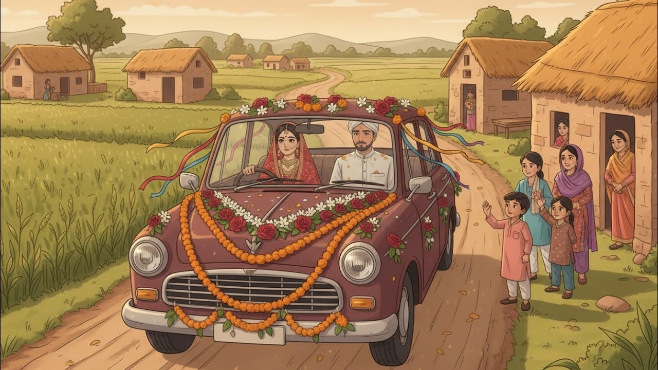 Village Wedding in Ghibli Style  | Pakistani Desi Shaadi in Ghibli | 1990s Rural Life ASMR