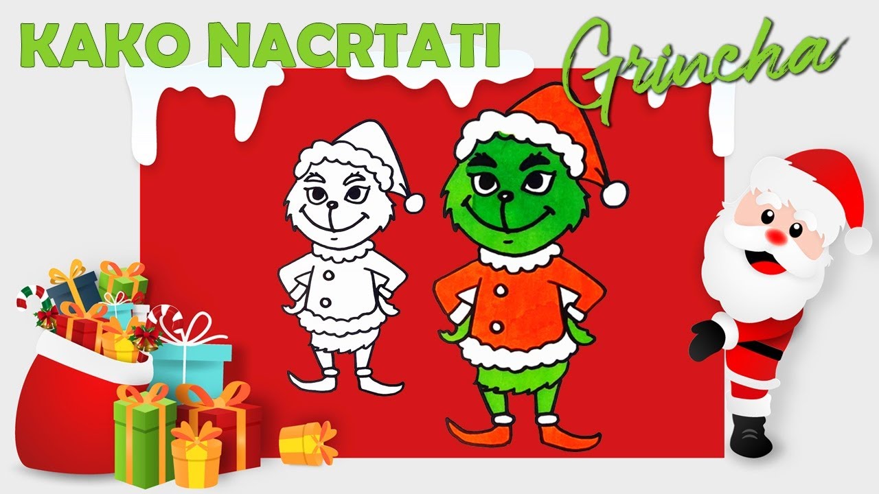 Grinch Ruka Kako Nacrtati Grincha Jednostavno i Lako 🎨🎄 Božićni Crtež Korak po ...