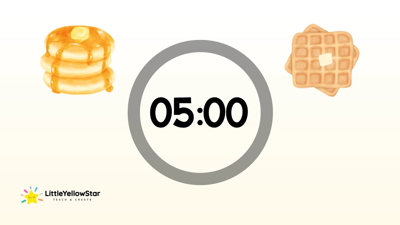Breakfast Pancakes and Waffles Timer – 5 Minutes Countdown With Calm ...