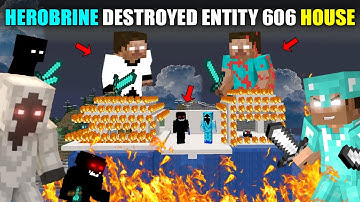 HEROBRINE DESTROYED ENTITY 606 SECRET HOUSE 😱 ZEROBRINE CAME TO PICK UP GIANT ALEX FOR FIGHT MY GANG