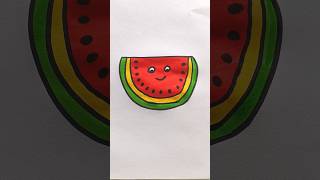 How to Colour Watermelon 🍉 for Kids #viral #drawing #cricket #kids #youtubeshorts #art #cartoon