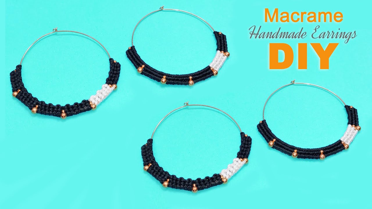How To Make Earrings At Home Handmade Jewelry Ideas Macrame Earrings DIY YouTube