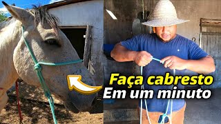 CABRESTO FACIL E RAPIDO DE FAZER - como fazer cabresto de cavalo de corda