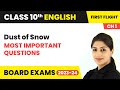 Dust of Snow - Most Important Questions | Class 10 English Chapter 1 (Poem 1) | 2023-24