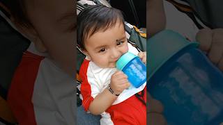 Cute Baby Smile And Drink Water