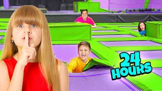 24 HOUR OVERNIGHT CHALLENGE in TRAMPOLINE PARK!