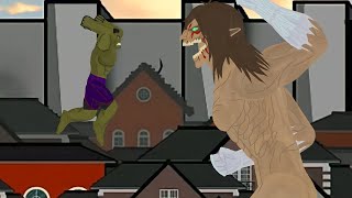 Attack An Vs Hulk Drawing Cartoon 2 Eren An Vs Hulk