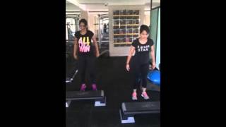 Jumping squats in stepper