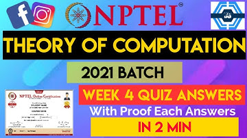 Theory Of Computation Week 4 Quiz Assignment Solution | NPTEL SWAYAM |
