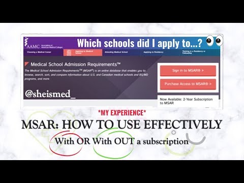 MSAR: How to use effectively when applying to Medical School