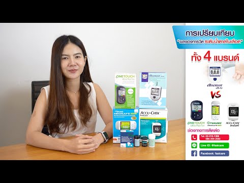 การเปรียบเทียบ ผลวัดระดับน้ำตาลในเลือด ระหว่าง eBsenser และอีก 3 แบรนด์ดัง onetouch/terumo/Accu-Chek