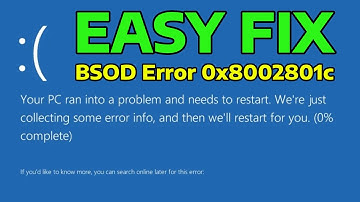 How To Fix Windows Blue Screen Stop Error 0x8002801c