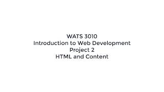 Project 2 HTML and Content