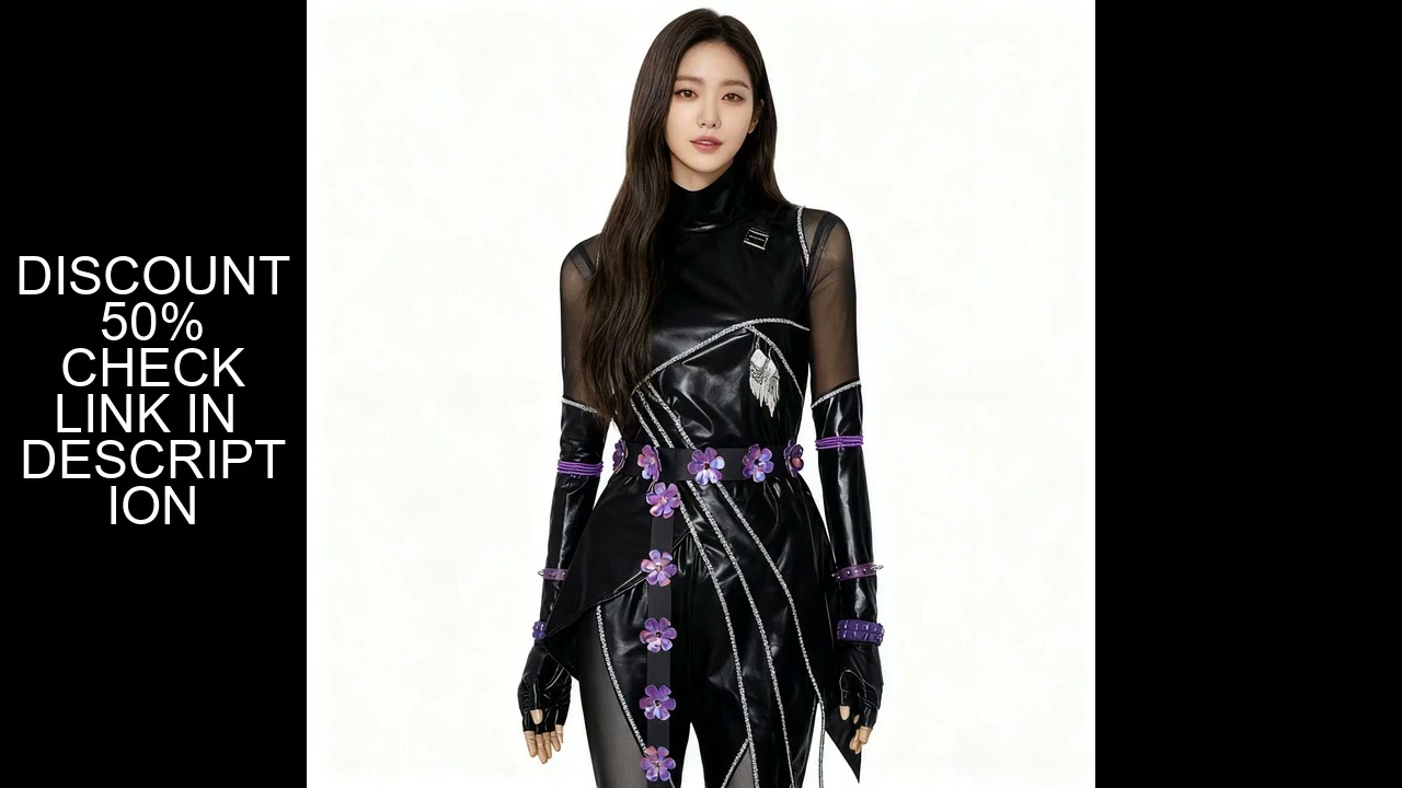 Anime KPOP Cosplay Demon Hunters Rumi Zoey Mira Cosplay Costume Black Leather Battle Suit Women Coat