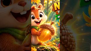 🐿️🌰 A tiny squirrel. A giant golden acorn. And one BIG adventure!  #kidsanimation  #animation